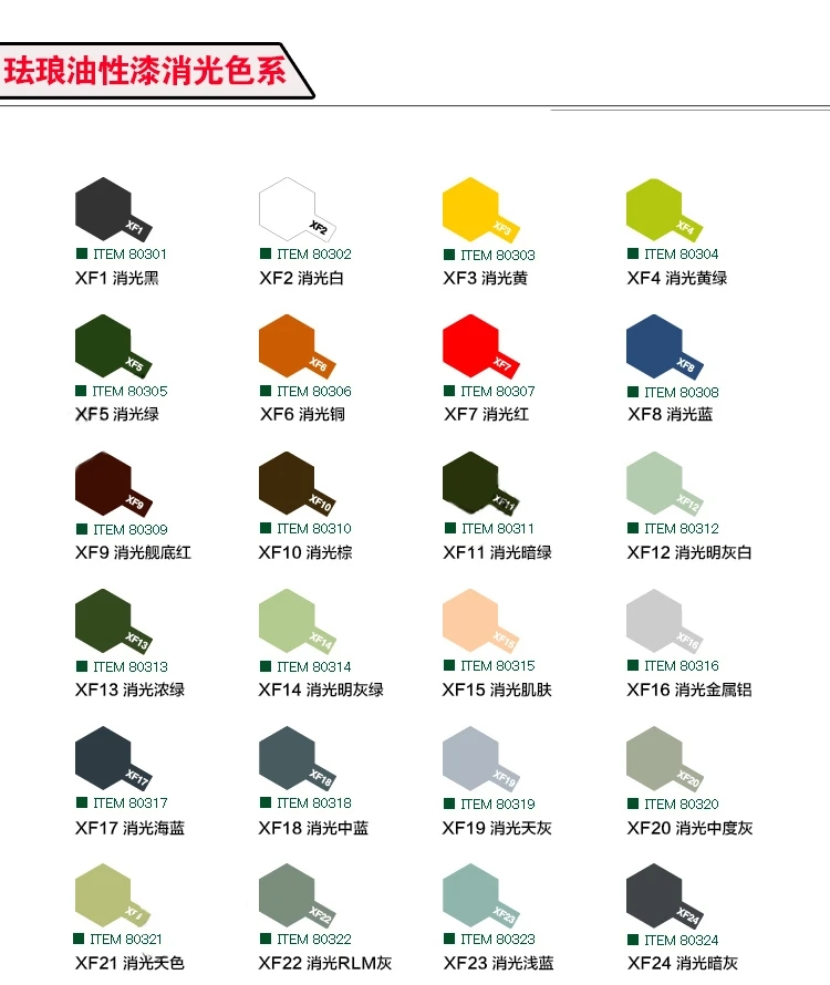 Tamiya Model Paint Set - طلاء تاميا-المينا للتخطيط العسكري ، قلم