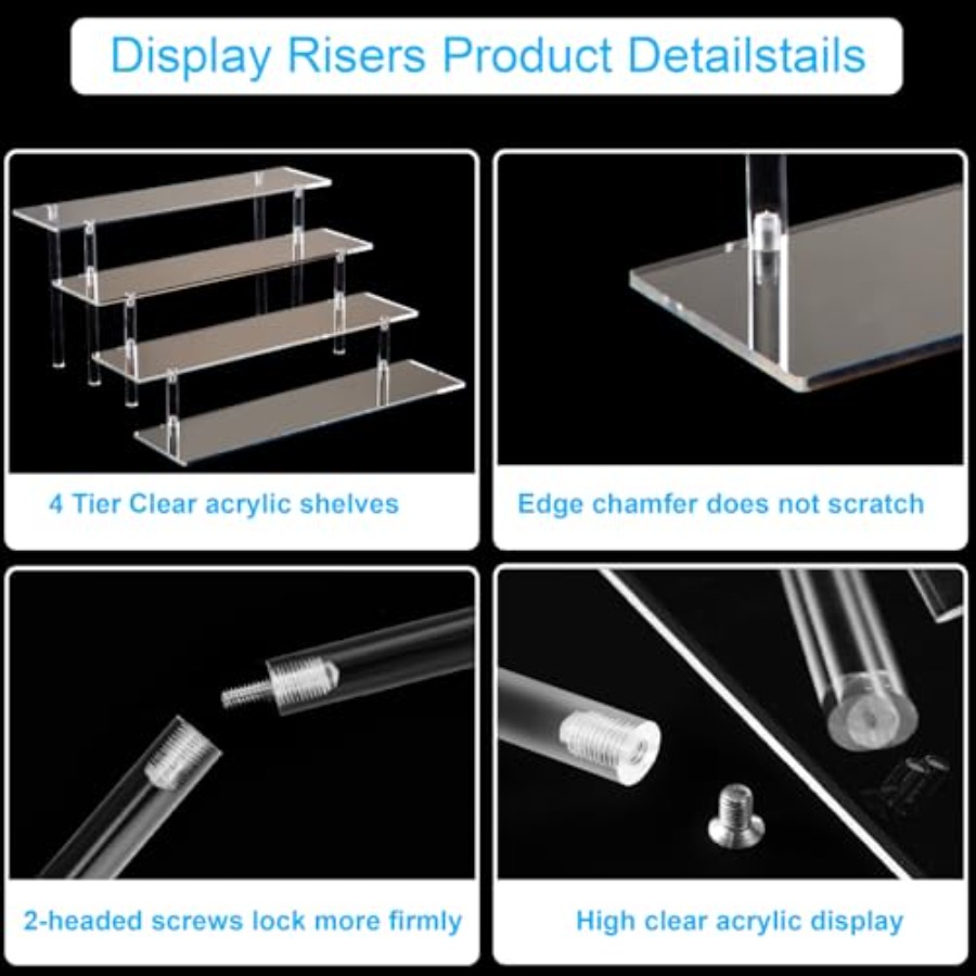 حامل عطور أكريليك بأربعة مستوي - مراجعة Pop Display Shelf وسعره